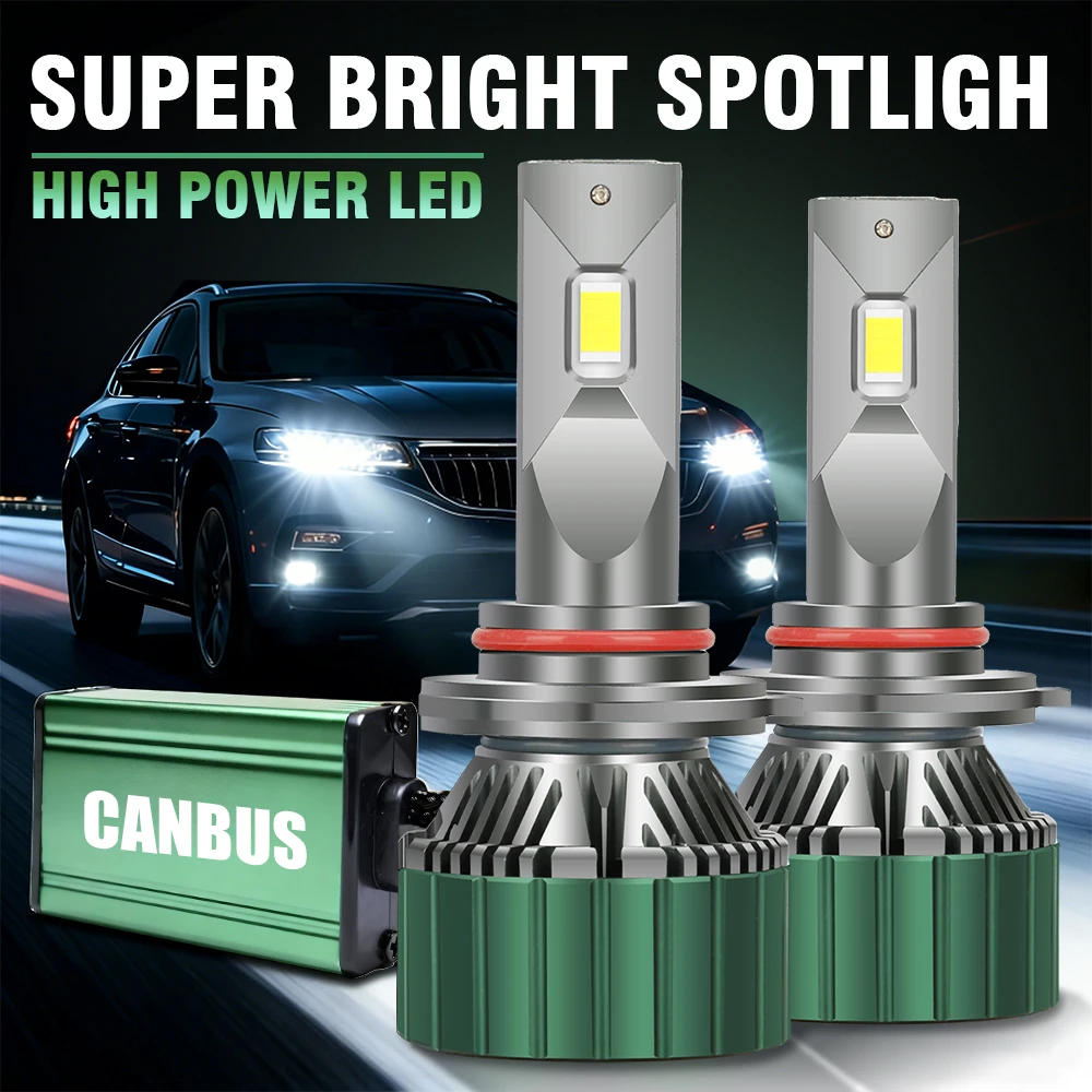 

Светодиодные лампы 300 Вт 9005 LED CANbus HB3 для фар, турбо-лампы для противотуманных фар, 6000K белый свет, высокая мощность, чип CSP с вентилятором охлаждения, Plug&Play