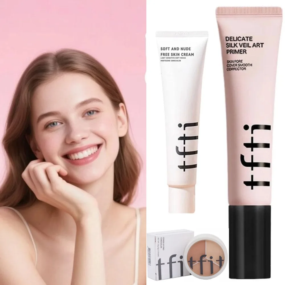 TFIT フルカバーコンシーラーフェイスそばかすファンデーションクリームカバーブラックアイニキビ跡防水抗汗美白メイクアップ