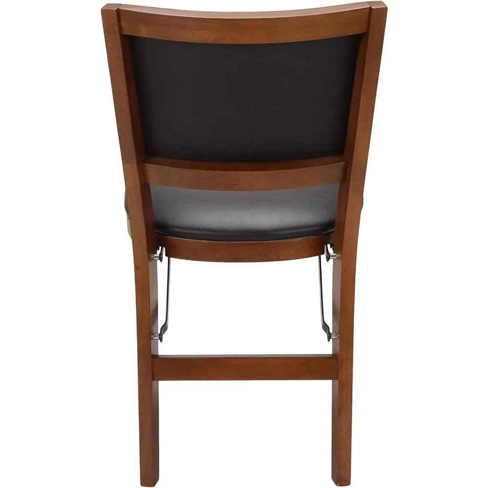 Stakmore Retro Gestoffeerde Rugklapstoel Fruithout Afwerking, Set Van 2