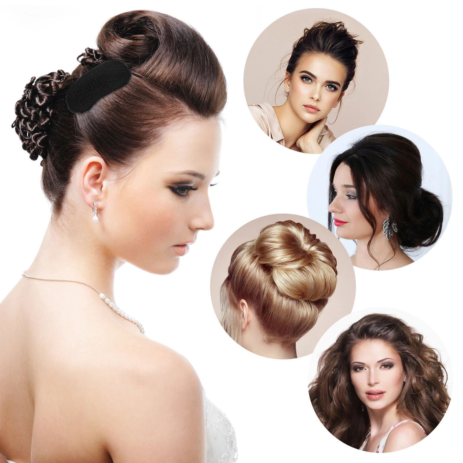 

6pcs Heightening Hairpin Hair Base Clips Volume Bump Styling Accessories Black Brown Beige Each 2 Hair Care Shaping Tools