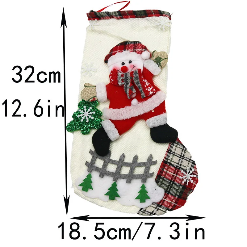 Tas hadiah kaus kaki Natal, 1 buah tas hadiah, dekorasi Natal, alat peraga suasana, dekorasi pesta liburan, tas hadiah permen DIY