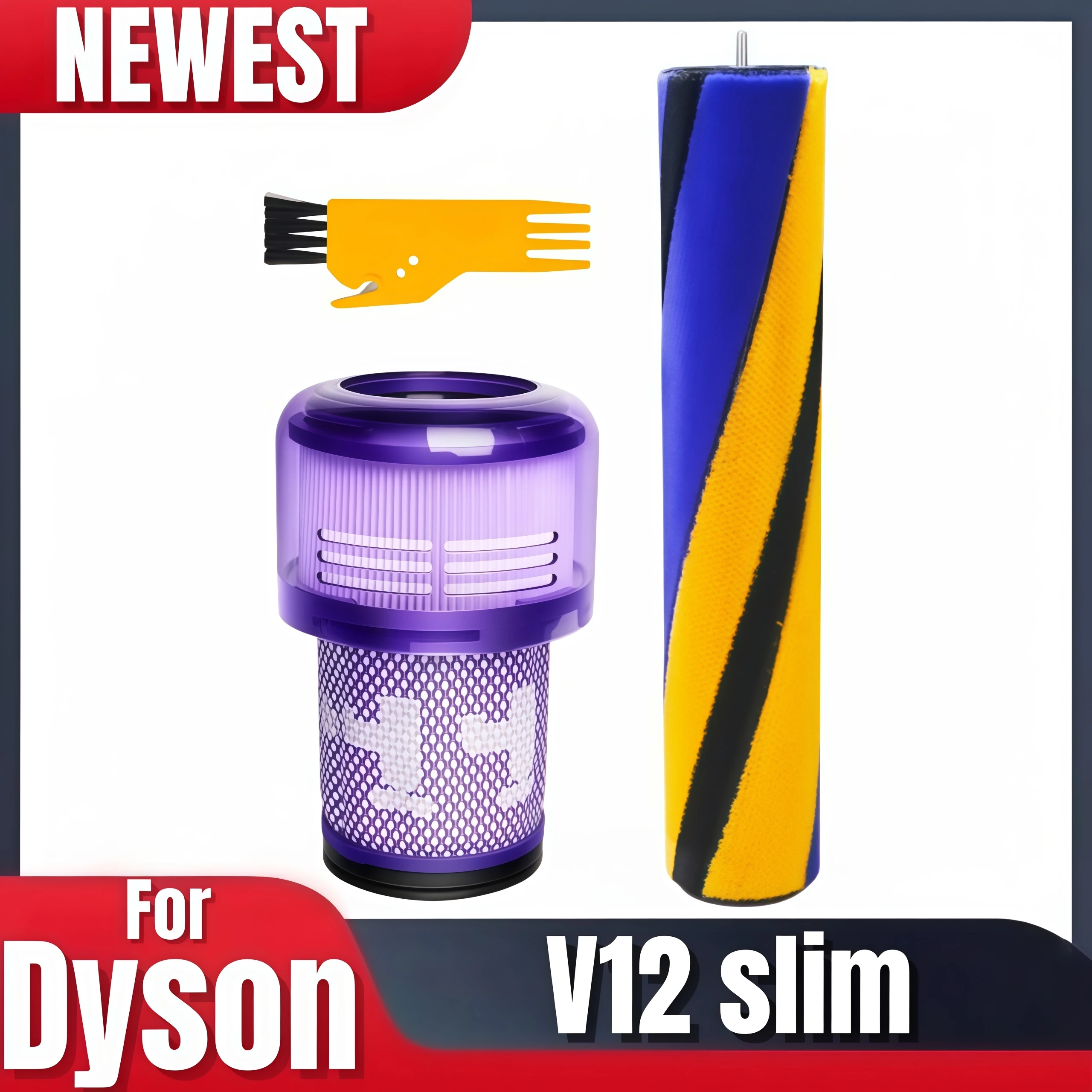 

Сменная щетка-ролик 965272-01 для пылесоса Dyson V12 Slim (SV20 SV30 SV46 SV49) с заменой HEPA-фильтра