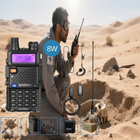1/2Pcs Baofeng UV-5R 8W/5W Walkie talkie dual band long range 128CH portable Vhf Uhf 5R Ham two-way radio Emergency power outage