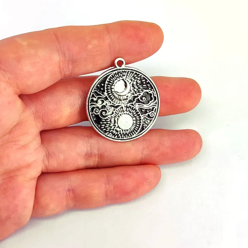 5pcs Sun Moon Cloud Tai Chi Chart pendant charm for DIY