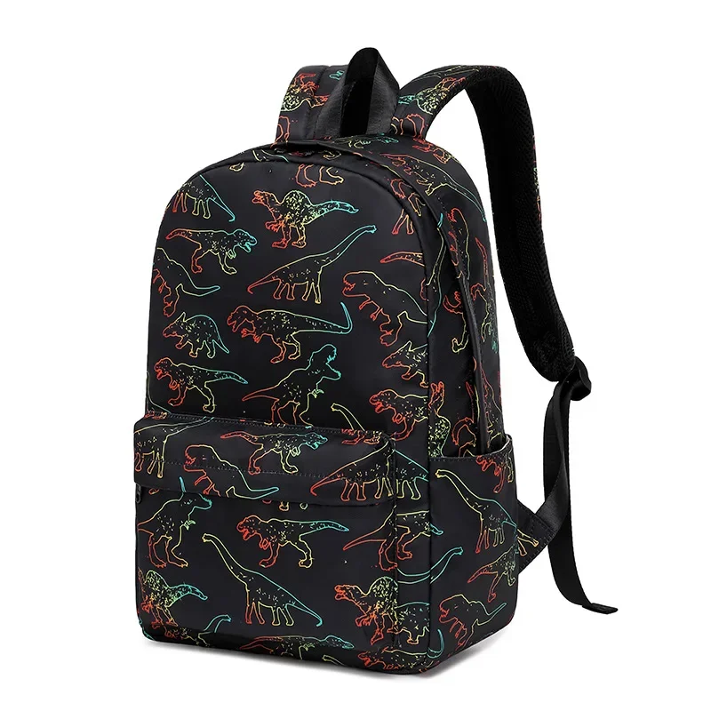 New printed student schoolbag dinosaur backpack trend primary and secondary school schoolbag three-piece set