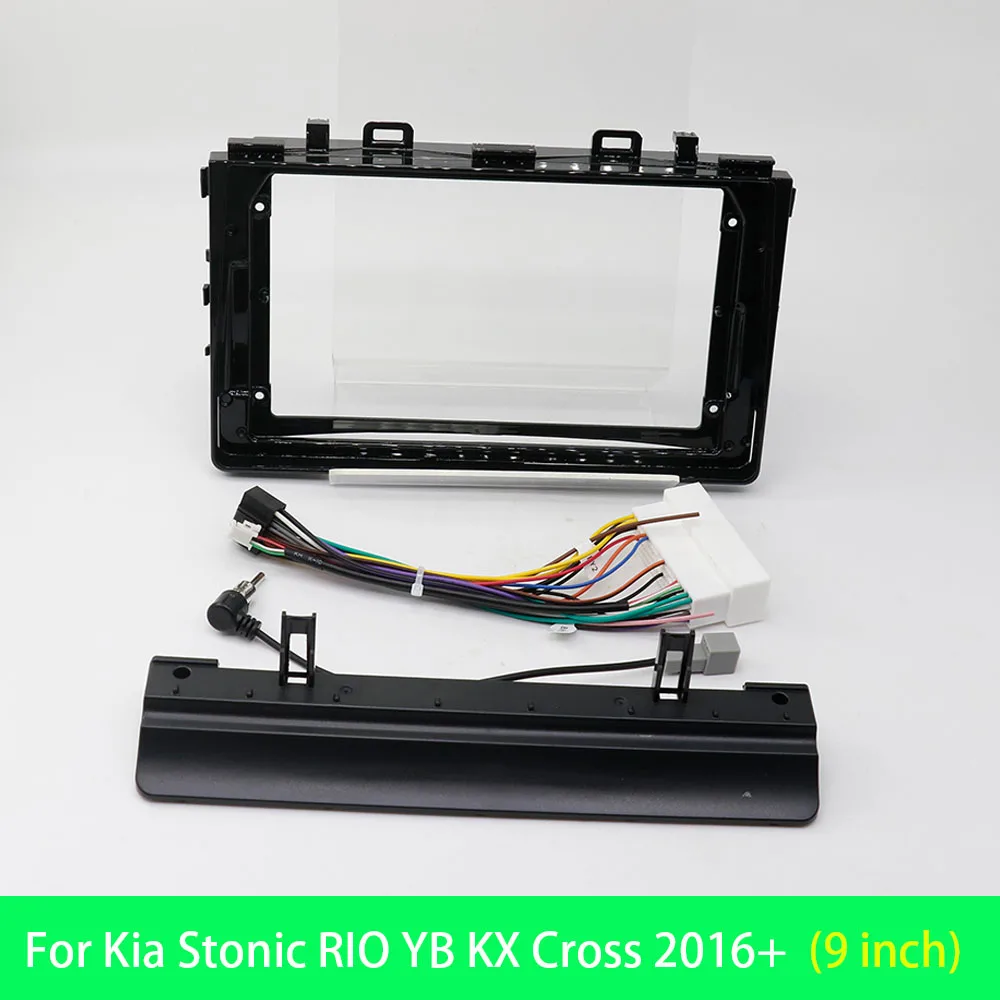 Car Radio frame 9 Inch Fascia Adapter Canbus Box Decoder For Kia Stonic RIO YB KX Cross 2016+ Android Dash Fitting Panel Kit