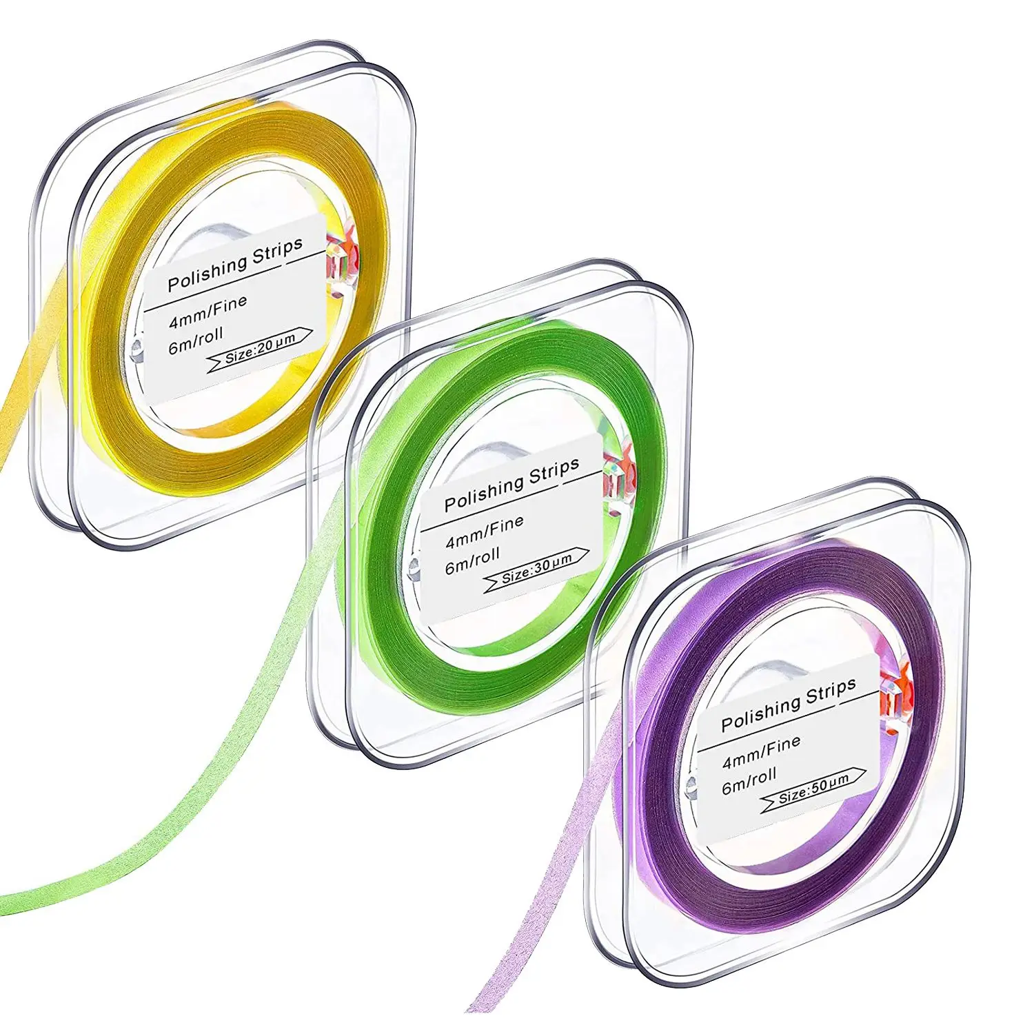 AD24 Paquete de 3 tiras de pulido de dientes de 4Mm X 6M para Kit de pulido de dientes con astillados, herramienta de limpieza