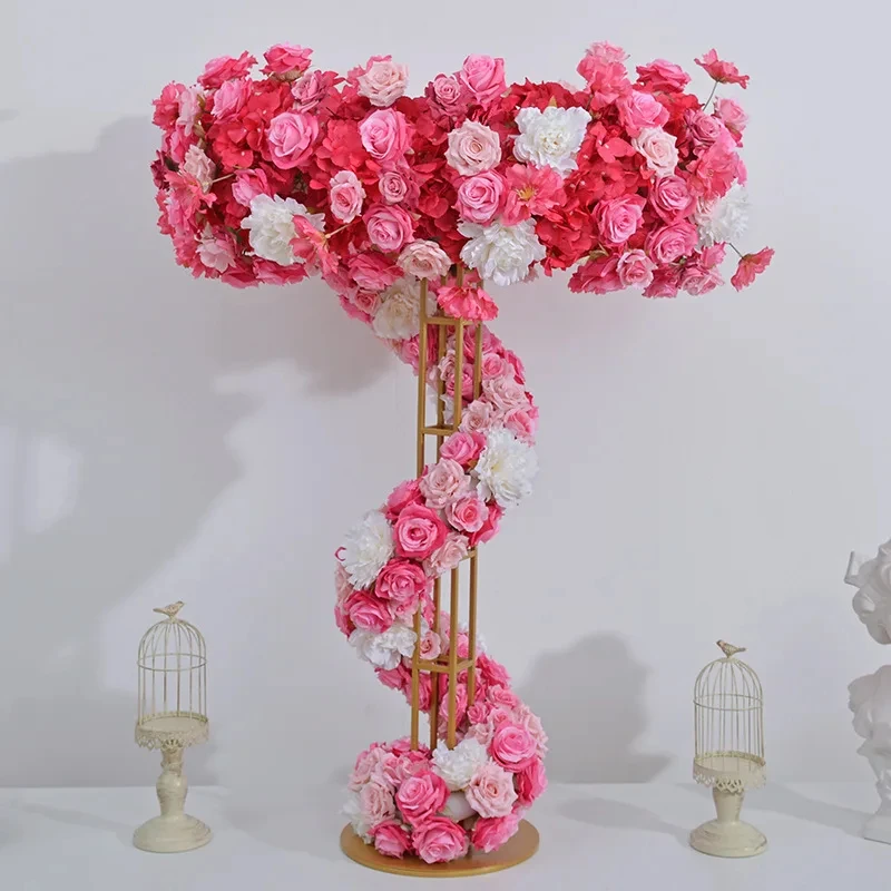 

Electronic Plated Flower Rack Gold Arch Stand Road Lead Wedding Centerpiece Flower Rack For Event Party Decoration