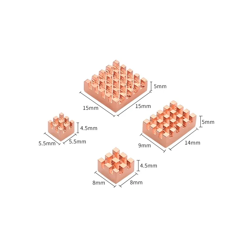 Raspberry Pi 4 Heat Sink Aluminum Copper Heatsink Cooling Radiators With Thermal Pad On Back For Raspberry Pi 4 Model B