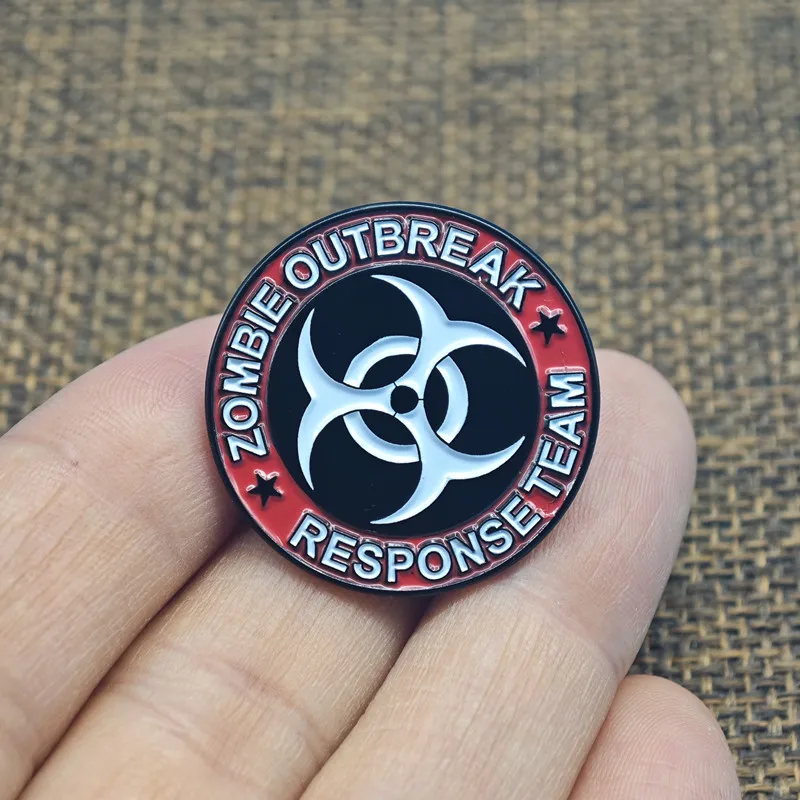 Zombie Outbreak Umbrella Shaped Metal Badge Enamel Pin Pastel Cartoon Metal Brooch Medal Movie Anime Lapel Pins Gifts Friends