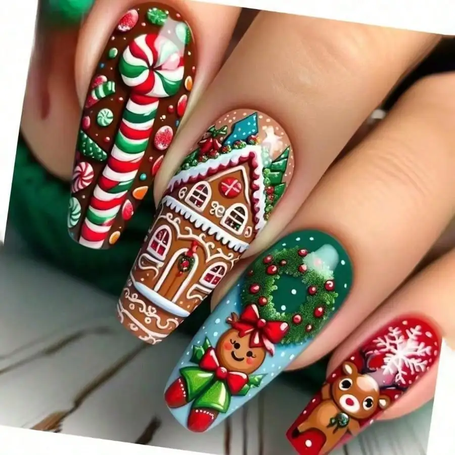 

24Pcs Christmas 3D Deer Snowflake Nail Stickers,Easy Apply Non-Damaging,Festive Gift For Women & Girls,Party Wear, Free Shipping