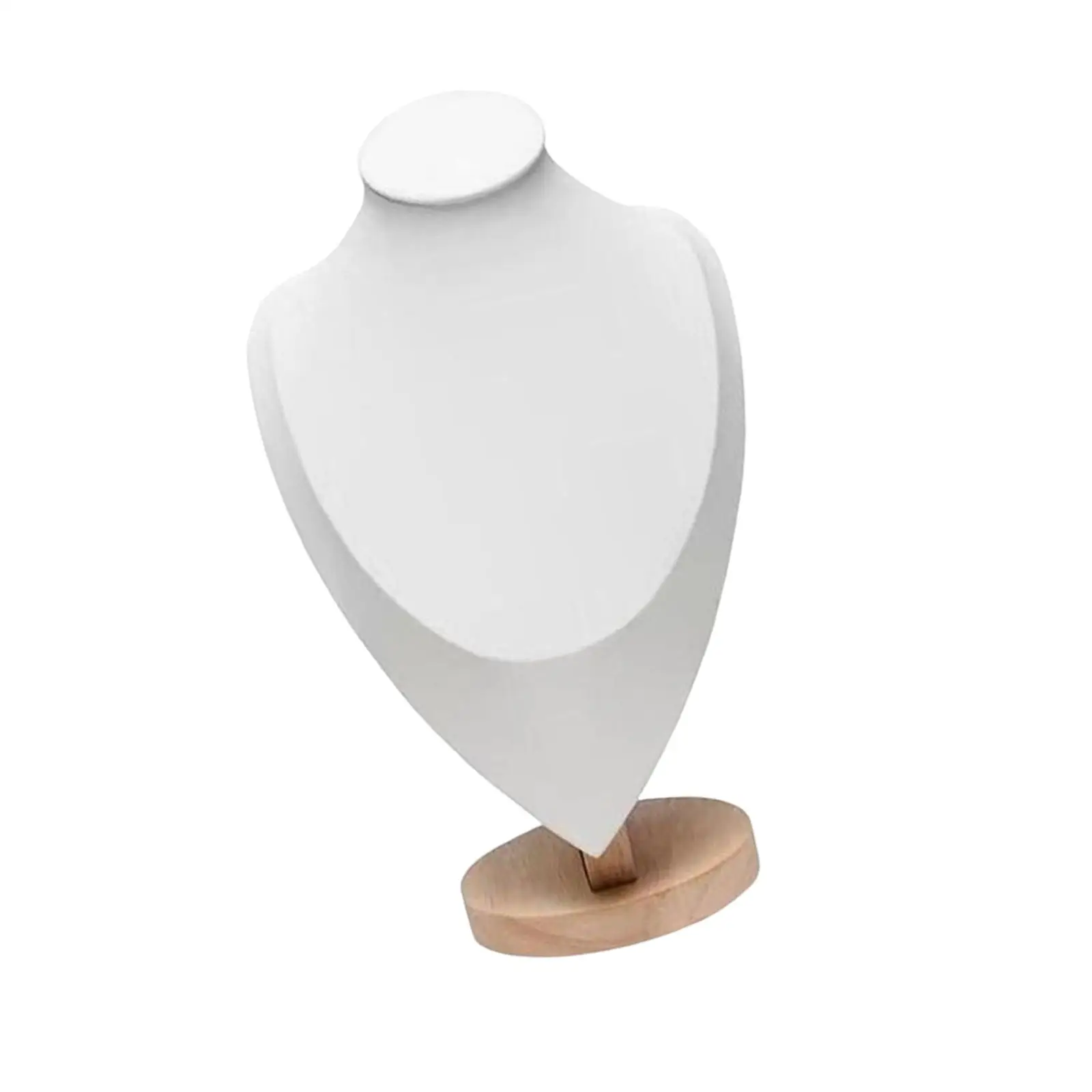 Freestanding Necklace Display Bust Jewelry Holder with Wood Base Elegant Pendant Chain Stand Holder for store Showroom Shelves