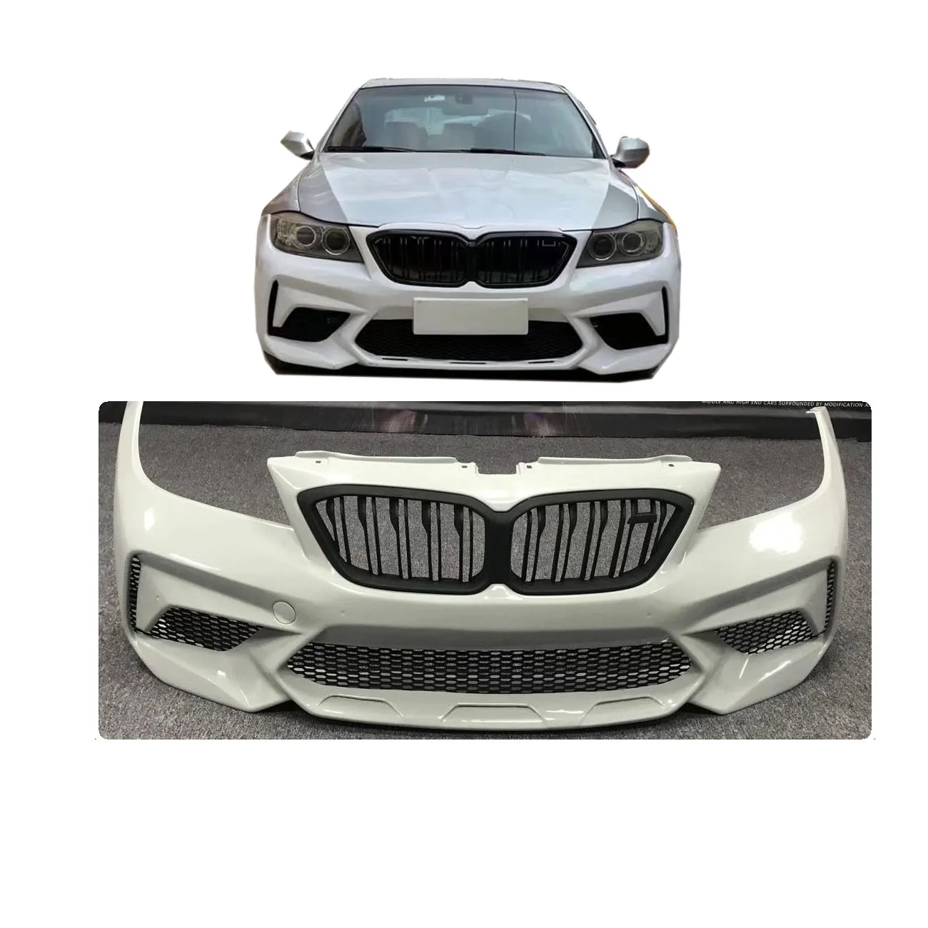 

Комплект переднего бампера в стиле E90 M2C для BMW 3 серии E90, обновленная модификация переднего бампера с решеткой, комплект кузова, автозапчасти для подтяжки лица