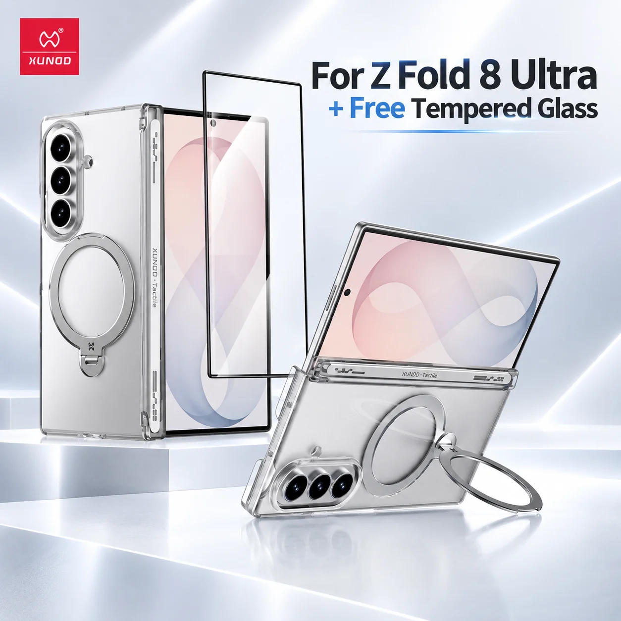 XUNDD For Samsung Galaxy Z Fold 8 Ultra Case Shockproof Cover Magsafe Magnetic Kickstand Ring Holder Charge Phone Case Fundas