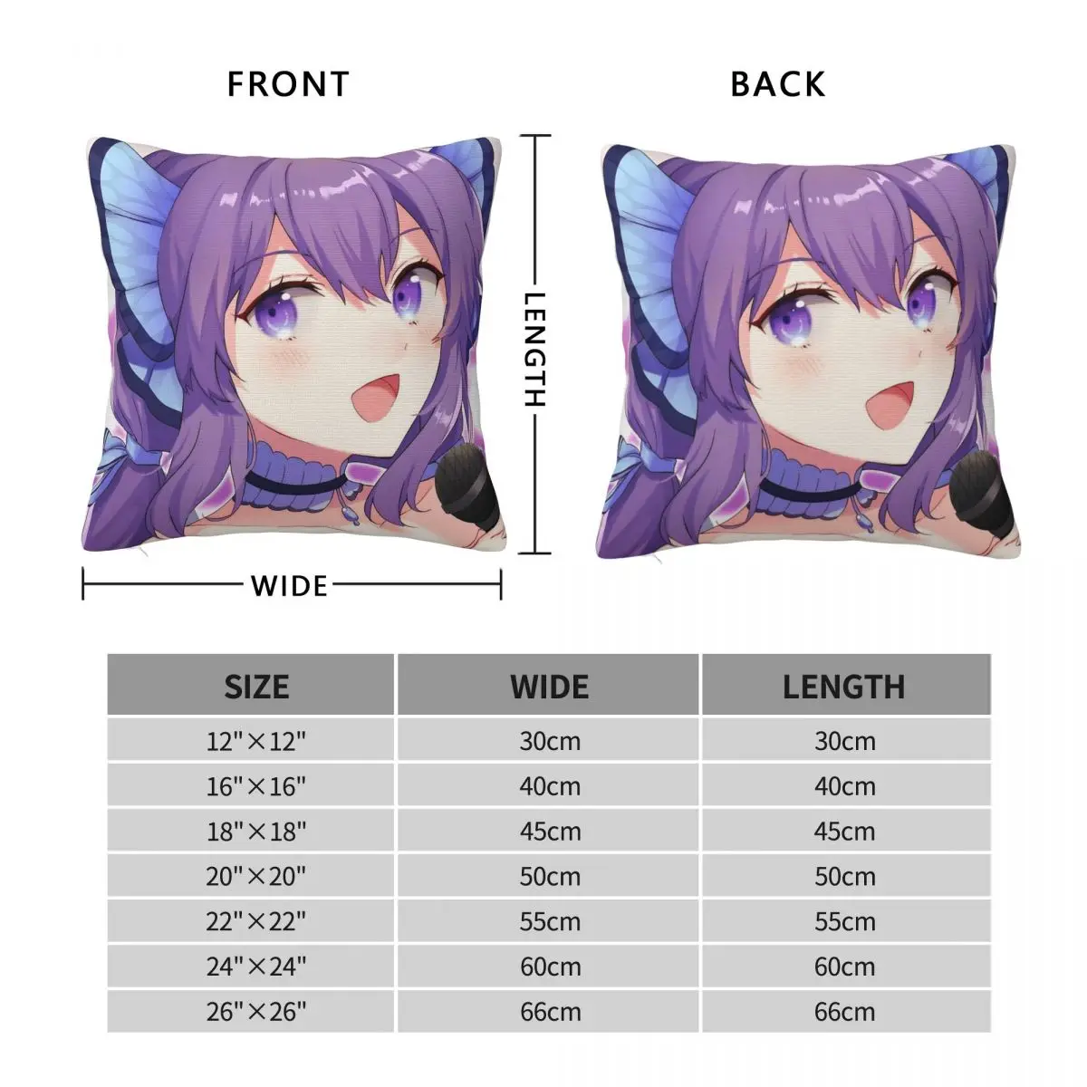 Himechii Hime VTuber Square Pillowcase Polyester Linen Velvet Creative Decorative Pillow Case Bed Cushion Cover Wholesale 45x45