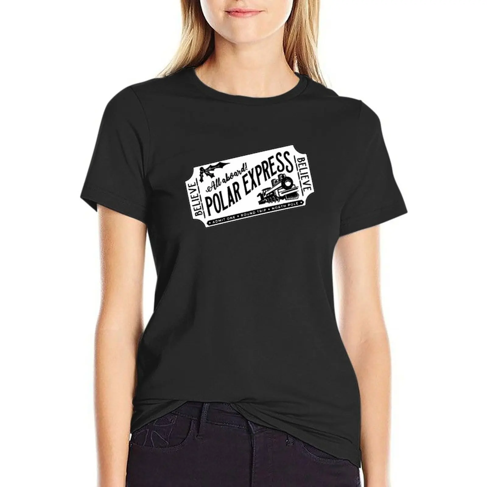 

Футболка polar express, рубашки, футболки с графическим рисунком, женская одежда, модная женская блузка 2024