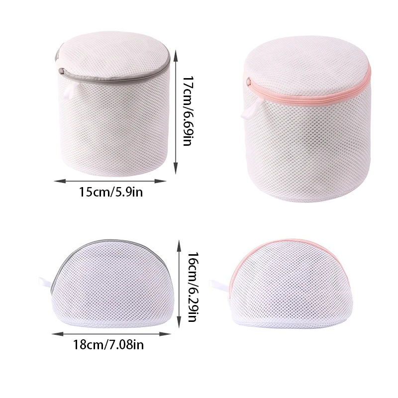 Printed Bra Laundry Bags Thicken Sandwich Fabric Bra Cylinder Storage Bag Silicone Gasket Fixed Bra Protection Washing Bag New