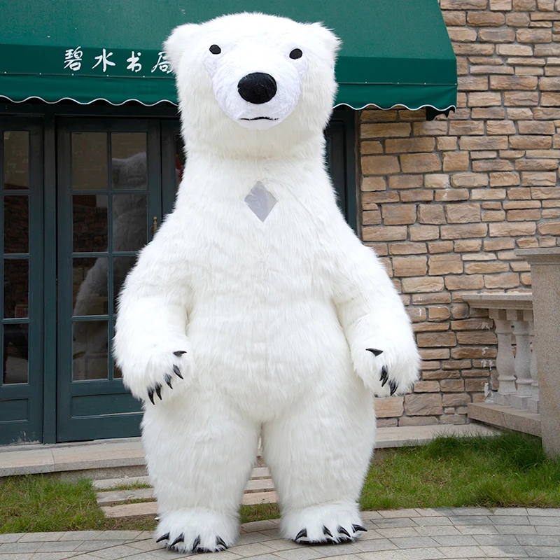 Giant Polar Bear Inflatable Costume Street Funny Polar Bear Mascot Costume Party Cosplay Plush Doll Inflatable Mascot Costume