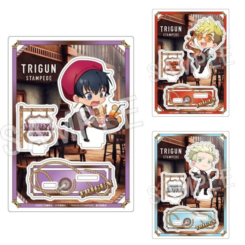 Nuevo estilo Anime Trigun Stampede placa decoración de escritorio Nicholas D. Wolfwood ornamento Vash The Stampede acrílico modelo de pie regalos