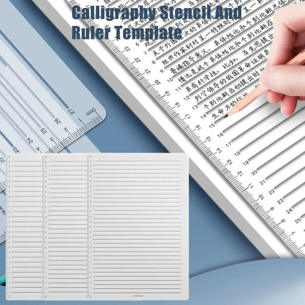 Writing Straight Line Calligraphy Stencil Writing Supplies Plastic Ruler Template Transparent Straight Line Stencil Ruler