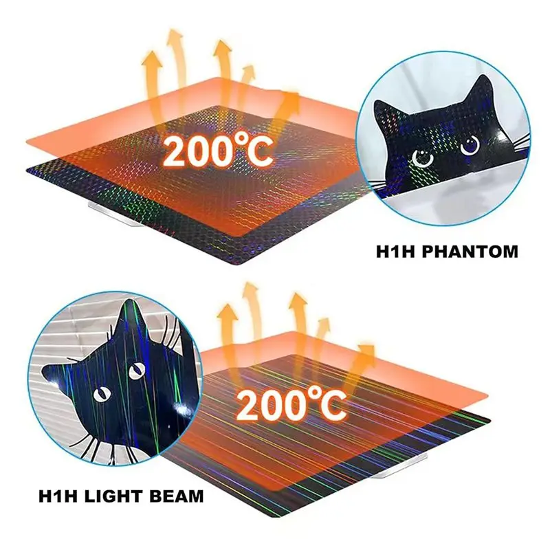 H1H بناء لوحة ل Bambu-Lab X1C/X1/X1E/P1P/P1S/A1 طباعة السرير 257X257 مللي متر ضوء + فانتوم الربيع لوح فولاذي جديد #2