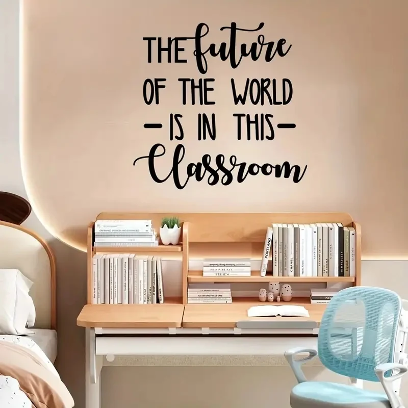 1pc English Proverbs Wall Sticker, Classroom Poster, The Future, School Season, Classroom Blackboard, Wall Inspirational