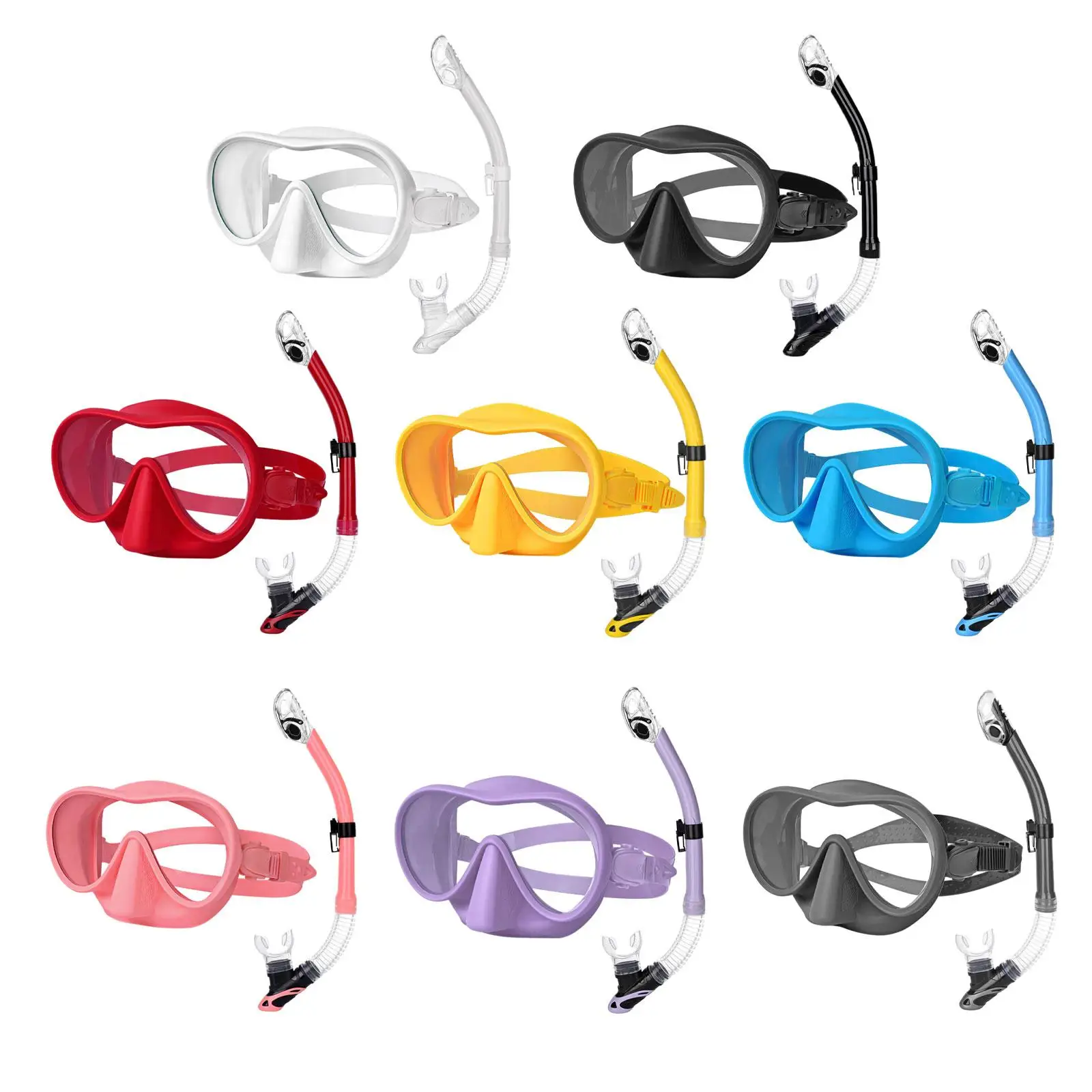 Snorkel Set Diving Mask Adjustable Buckle Professional Snorkel Swim Goggles Snorkeling Gear for Diving Snorkeling Freediving