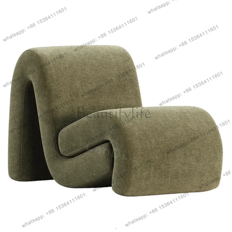 LS new Italian minimalist water ripple sofa light luxury curved fabric hollow sofa combination