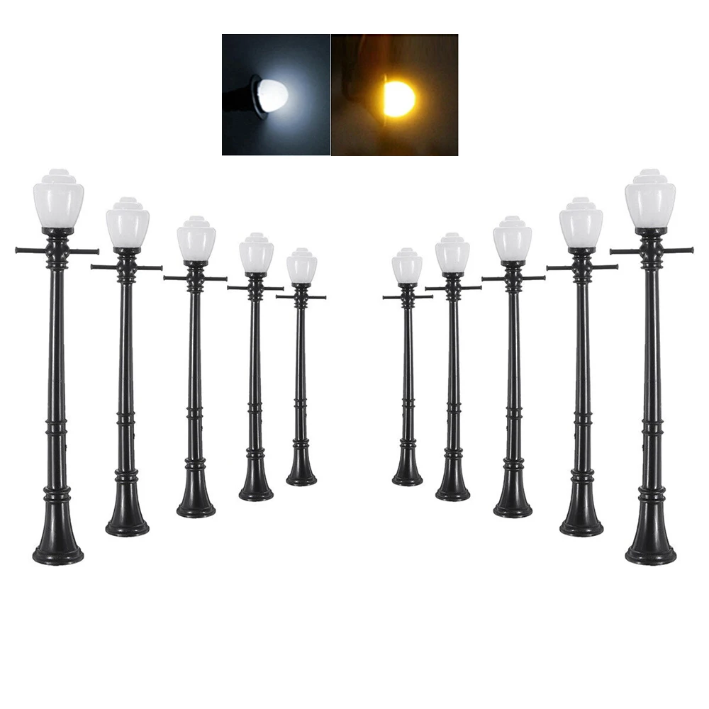 10pcs/Lot Model Railway Lamppost Lamps Street Lights O Scale LEDs Model Train Layout Street Lights