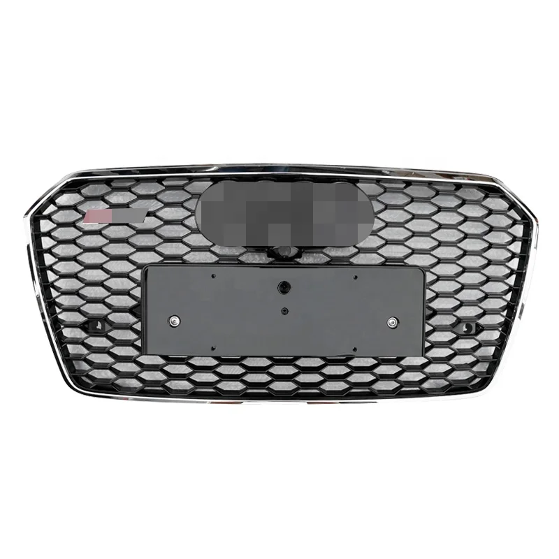 

2016-2018 Front Grill for Audi A7 Center Radiator Honeycomb Mesh Chrome Silver Black Grill for RS7 Frame quattro Style