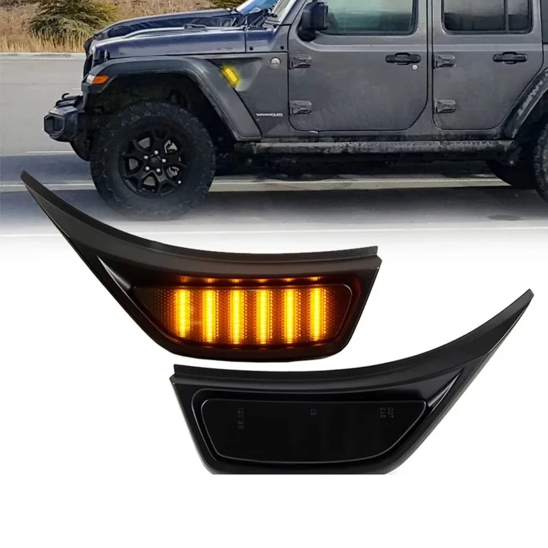 LED Repeat Fender Marker Light Dynamic Turn Signal Lights For Jeep Wrangler JL Gladiator JT 2018-2024 Side Marker Lamp