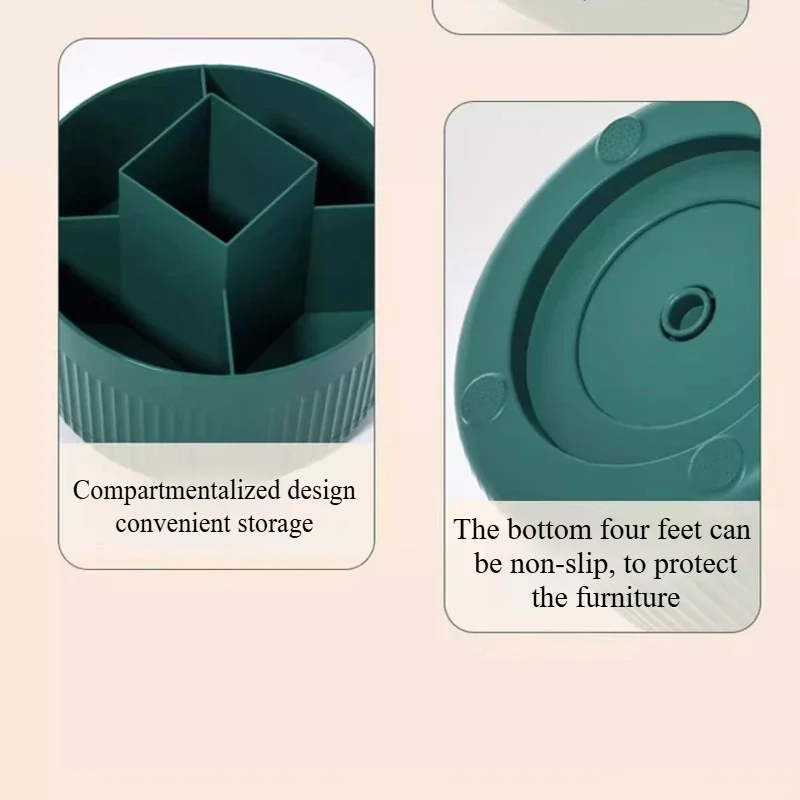 360° Rotating Makeup Box for Desktop Organizer Jewelry Cosmetic Brush Holder Lipstick Eyebrow Pencil Holder Stationery Storage