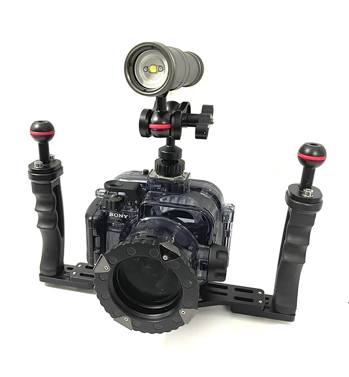 NiteScuba-Support de montage pour boule Gopro, pince papillon, lumière stroboscopique, adaptateur de photographie sous-marine, clip à 2 trous