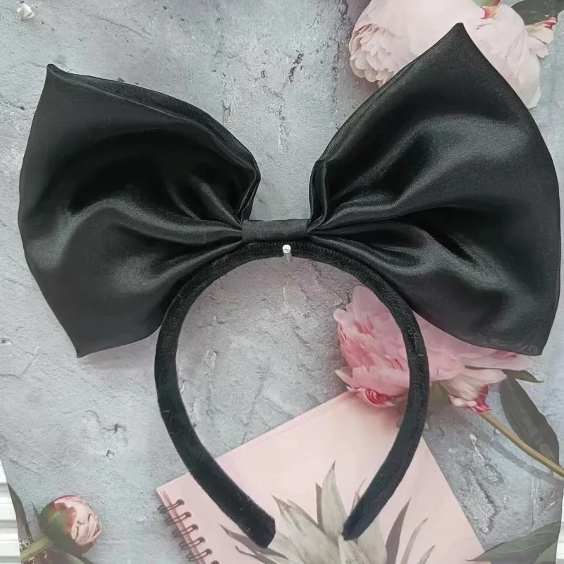 New Women Cute 3D Big Bowknot Hair Hoop Halloween Cosplay Party Hairband Dress Headwear Breathable Gauze Decoration