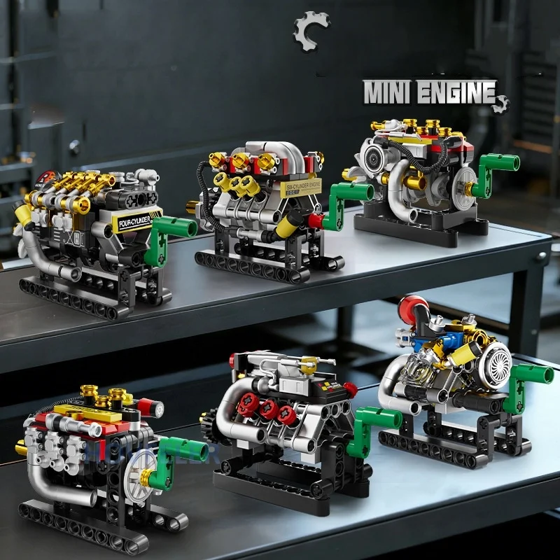 

Mini Engine 2/3/4/6/8 Cylinder Turbo Engine Building Blocks Set Educational Toy Bricks Gift for Children Kids Kit