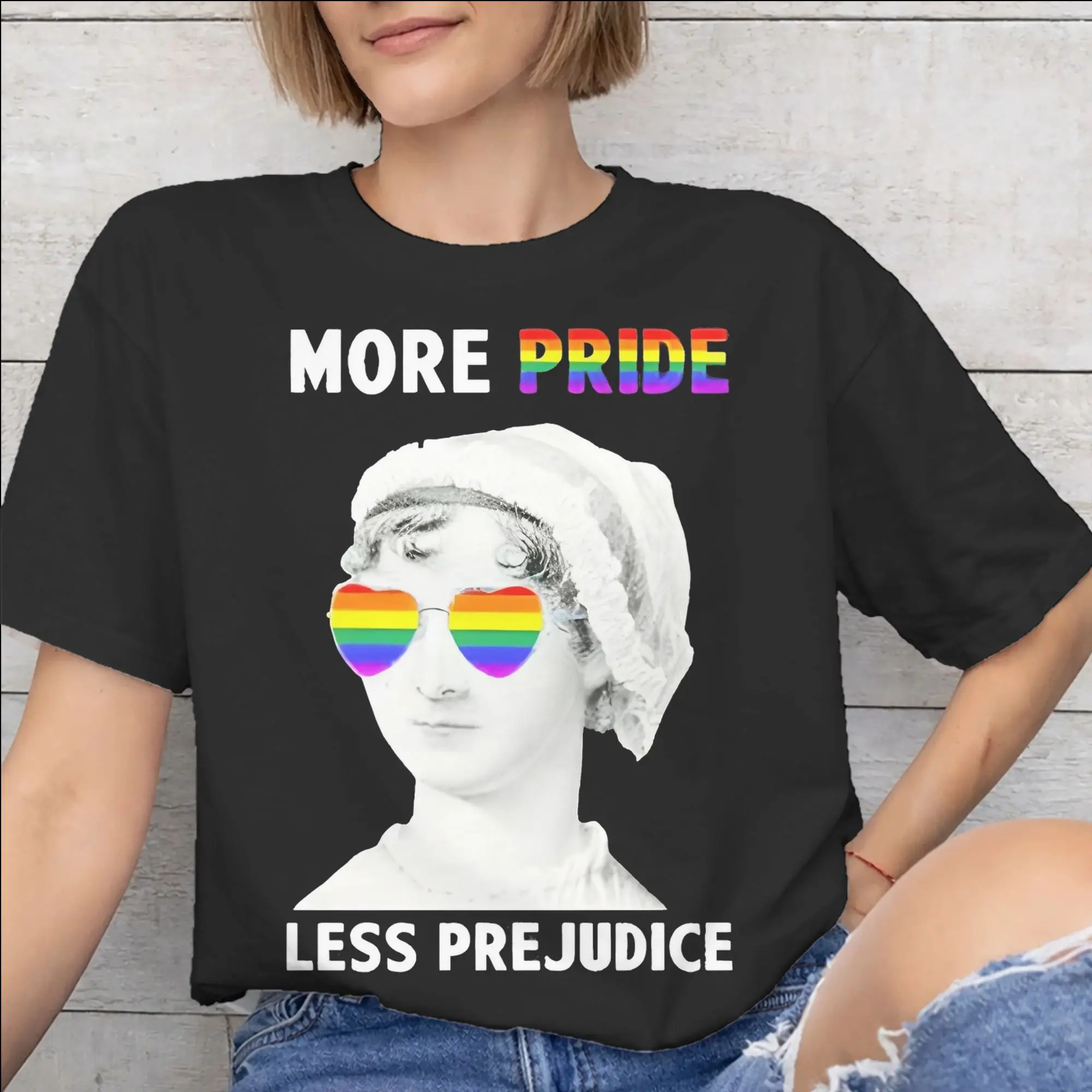 All Seasons More Pride Less Prejudice  T Shirt For Unisex  Pure Cotton Tee Shirt Short Sleeve Tops