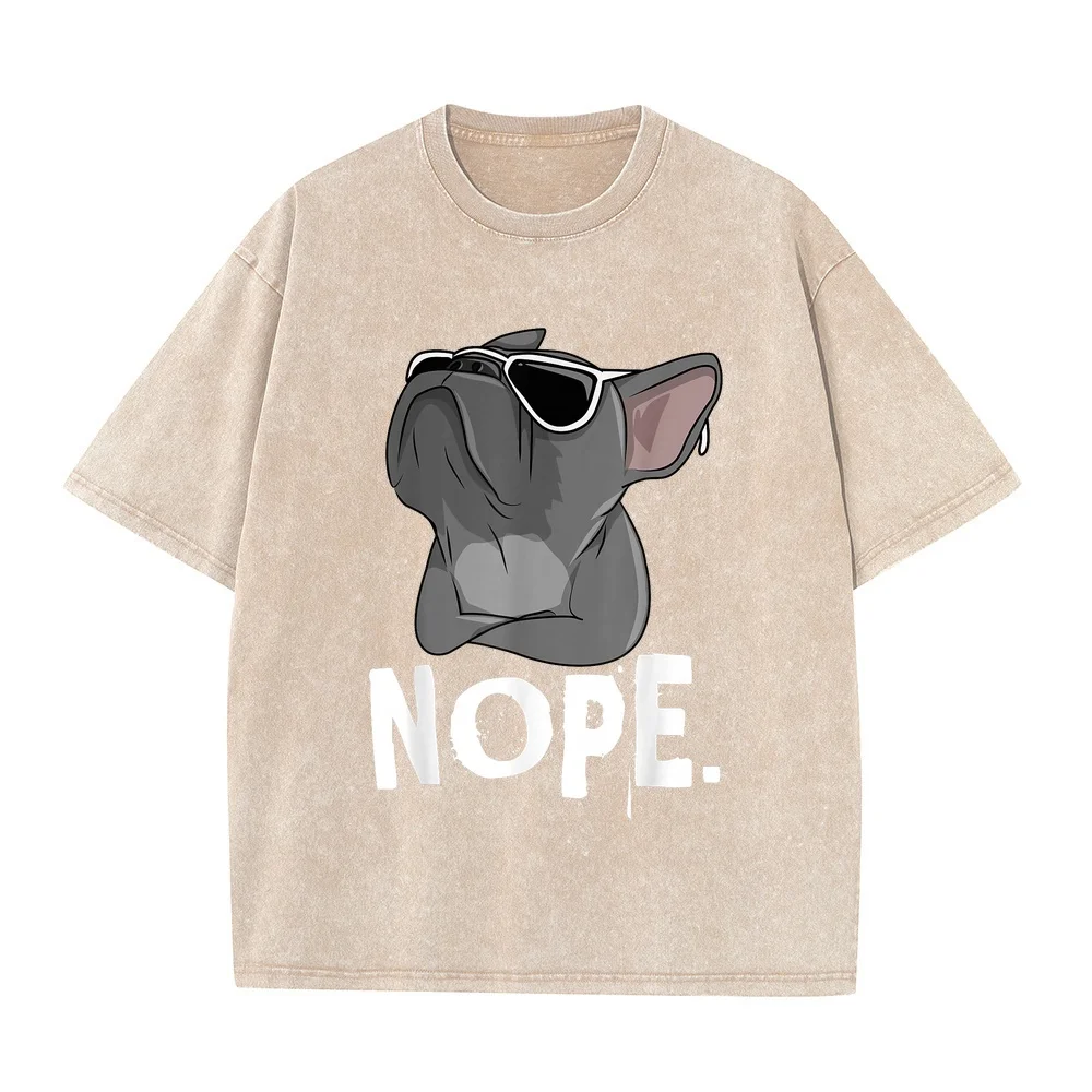 Nope Lazy Frenchie for French Bulldog Dog Lover T-Shirt 티셔츠 Short Sleeve Tee Clothes Graphic Full Size Basic Men Pet Owner