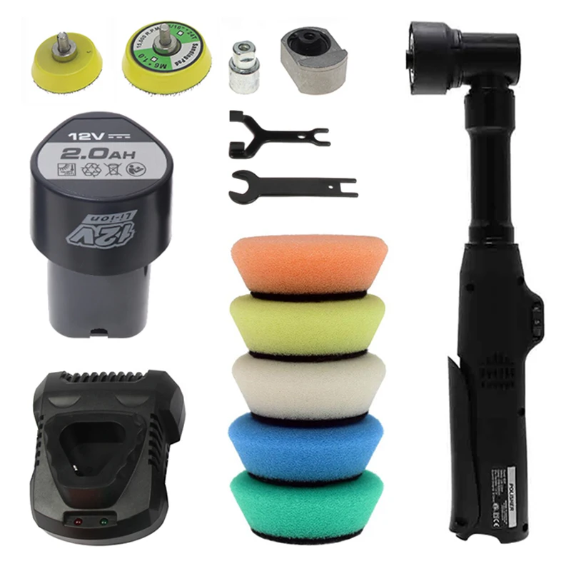 Car Polishing Machine Mini 12V Wireless Rotating Electric Micro Dual Action RO/DA Detail Waxing Tool Set