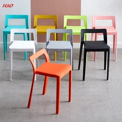 H2O Simple Plastic Stool Household Adult Dining Chair Dining Room Bench Table High Bench Hollow Back Chair Hot New