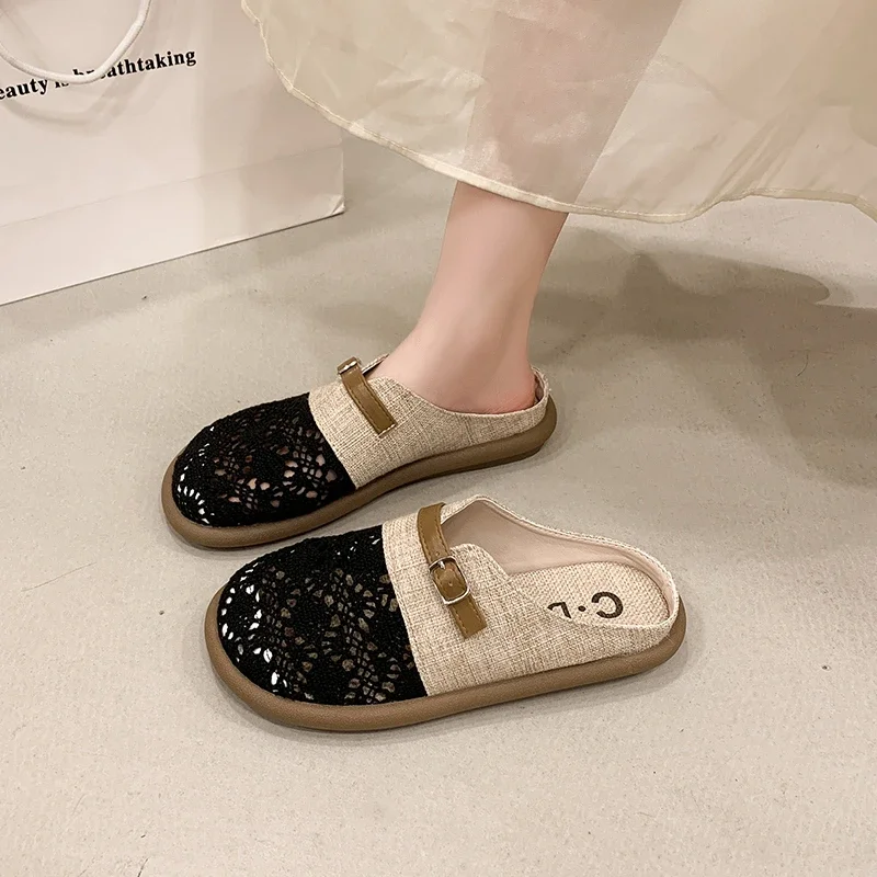 Modern Minimalist Women Flat Slippers Anti Slip Fashion Smooth Upper Daily Casual Outdoor Relax Leisure Footwear