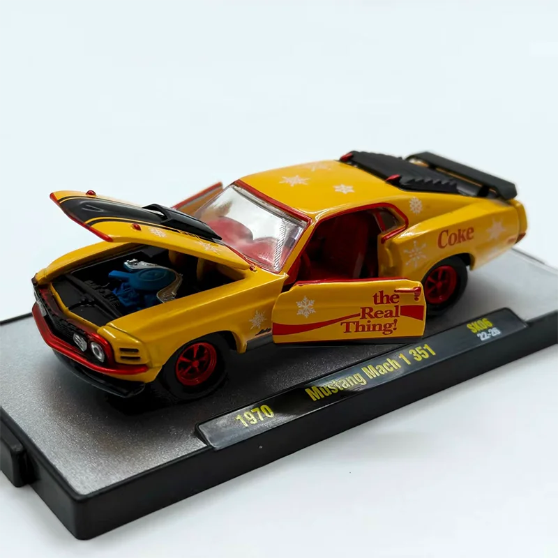 Diecast M2 1: 64 Scale 1970 Mustang Mach 1 Simulation Alloy Sports Car Model For Collection Display & Holiday Gifts Toys