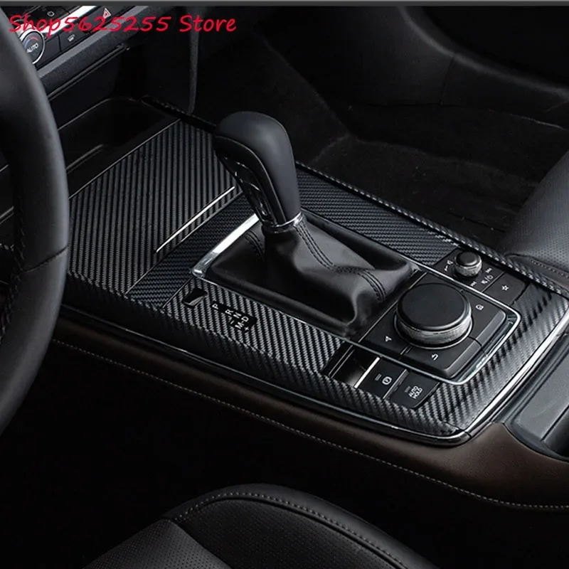 

For Mazda CX30 CX-30 2020 2021 2022 Car Sticker Gear Shift Frame Panel Membrane Decoration Cover Car Interior Modified Supplies