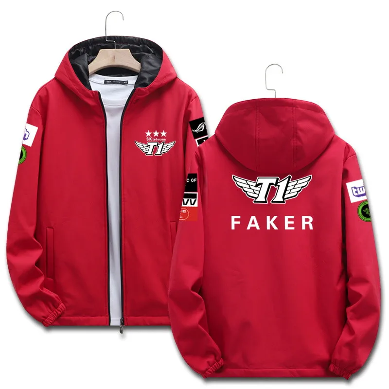 

Game LOL SKT T1 team Uniform Plush Jacket LOL Peripheral Faker Same Game Oversized Hoodie Jacket Szies XXS-10XL 2023 NEW