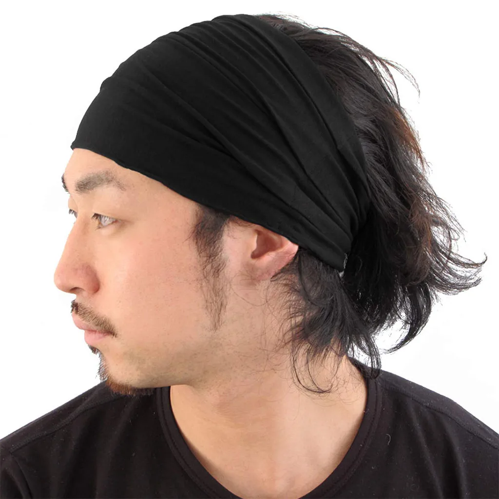 Unisex-Stirnband, breiter Turban, Stretch-Schweißband für Männer und Frauen, einfarbig, Sport-Haarband, bequemes Headwrap-Haar-Accessoire