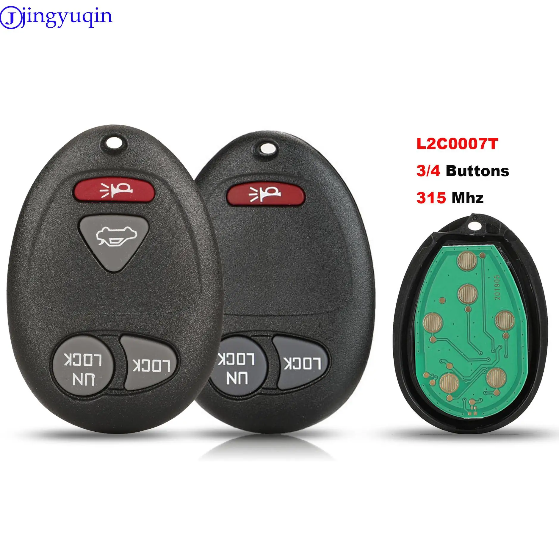 jingyuqin 3/4Buttons 315Mhz Remote Car key For Chevrolet Colorado Canyon H3 2006 2007 2008 2009 2010 L2C0007T