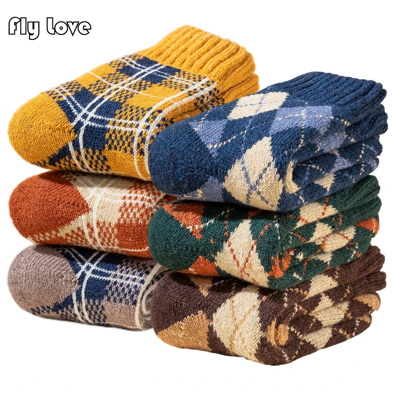 5 Pairs Wool Socks for Women Hiking Warm Super Thick Cozy Boot Winter Thermal Work Soft Middle Tube Ladies Crew Socks