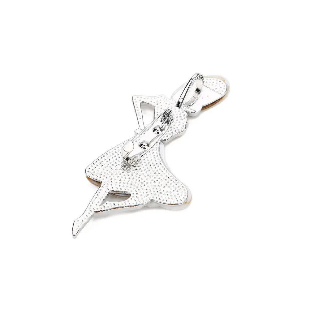 1Pcs Delicate Beauty Shaped Brooch Beige Abalone Shell Pendant Corsage Breastpin Multi Purpose Creative Clothes