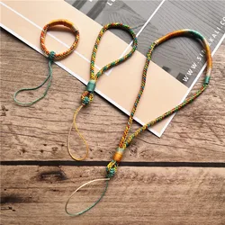Phone Jewelry Colorful Keycord Lanyard Short Rope Hang Mobile Anti-lost Keychain Handmade Accessories U Disk Strap for Keys