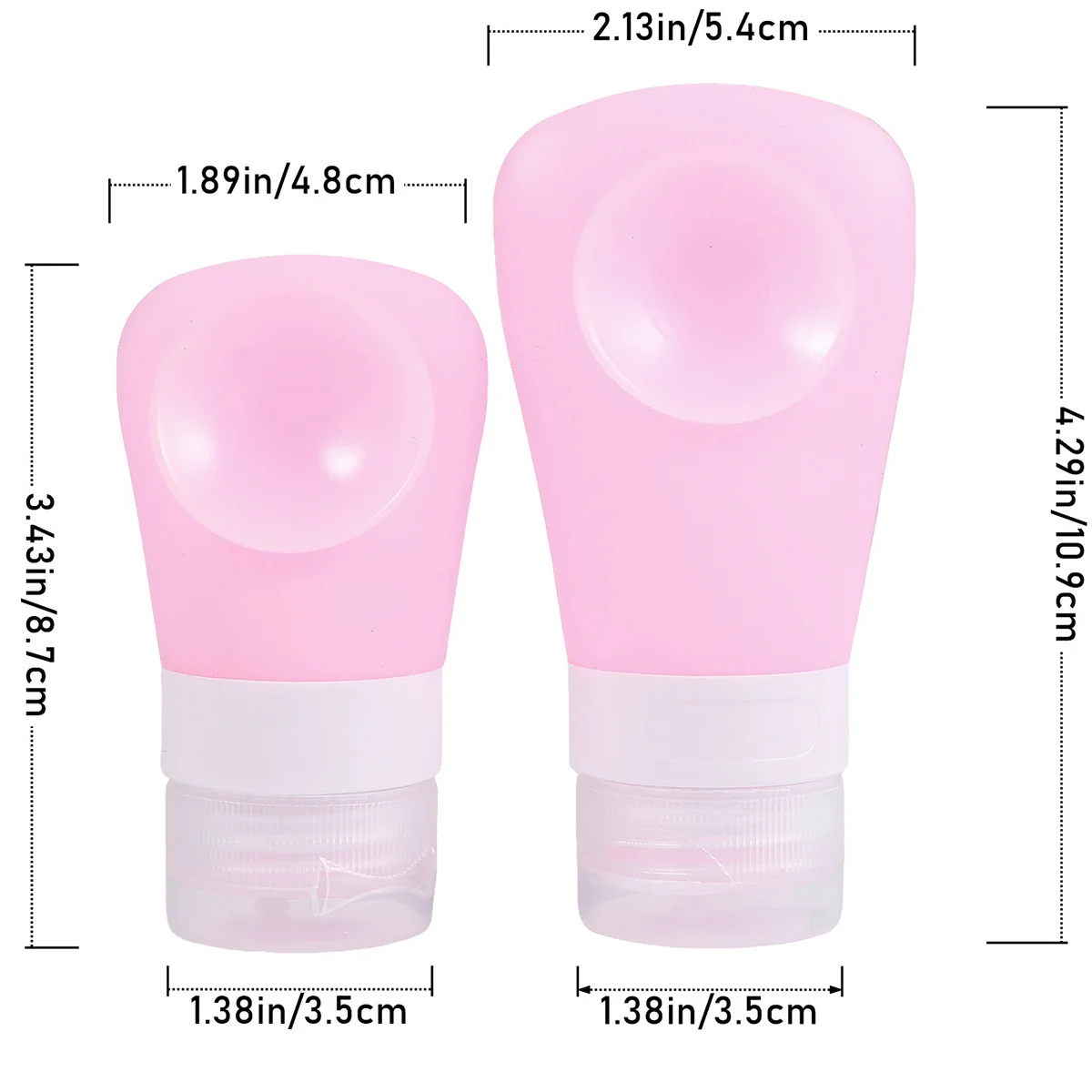 Bouteilles d'emballage sous-emballage 38Ml 60Ml, conteneurs rechargeables portables pour voyage, shampoing, Lotion, démaquillant, rose vide, 2 pièces