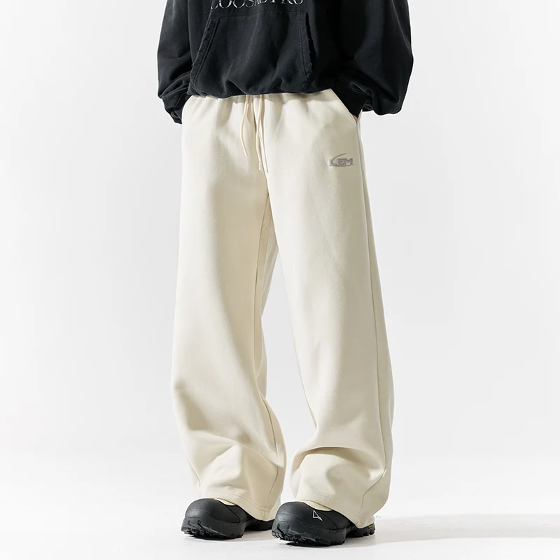 

Premium Feel Arc Blade Men's Casual Wide Leg Pants American Sle Loose Straight Cut Sports Trousers Autumn New Arrival